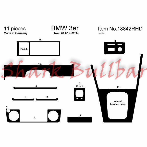 BMW 3 Series / E46 Compact 04.98 DASH TRIM 19 Partss